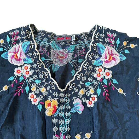 Johnny Was Embroidered Mini Dress Navy - Picture 5 of 12